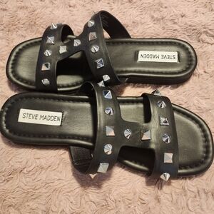 Steve Madden Black Studded Women's Sandals